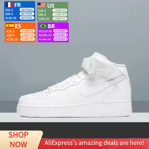 Nike Air Force 1 Mid Unisex Classic Casual Sneakers, Comfortable Cushioning & Support, Durable for D