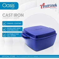 Amercook Le Plurier II Enamelled Cast Iron Non-stick fry pan 28cm (2.6L) &  Casserole 24cm(4.3L) Scr