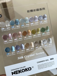 Nekoko Silk Crystal Cat Eye Gel Nail Art Products with Soft Shiny Mint White Rose Packaging for Mani