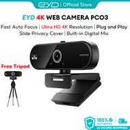 EYD PC03 4K Webcam With Microphone FHD Webcam Live Streaming Camera Laptop PC USB Webcam