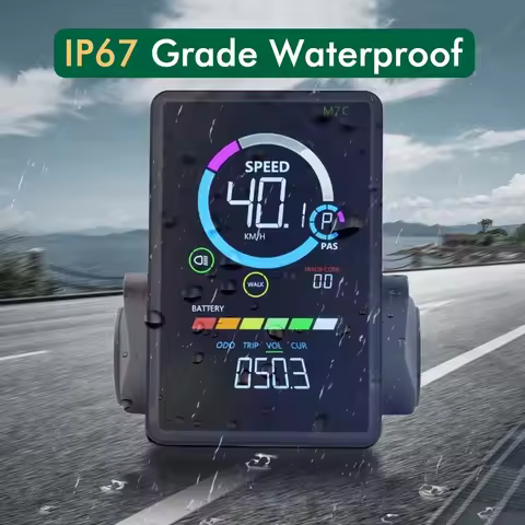 UART2 E-bike LCD M7C-2 Colorful Display Meter 24V-60V SM/Waterproof Connection Plug Electric Bicycle