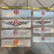 Sticker D sport wing/D sport sayap/sticker daihatsu/sticker cermin depan/sticker kereta/car sticker