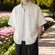 Shirt Men's Summer Plain Short Sleeve Shirt Korean Version Outdoor Couple Loose Fitting Shirt