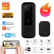 New Tuya Smart 1080P black video doorbell wifi wireless doorbell battery intercom doorbell camera