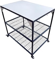 JIN BETTER GRILL PARTS Stainless Steel Rolling Pizza Table Top Cart with Wheels, Storage Organizer for Kitchen, Living Room, Dining Room, Office, Bedroom, Bathroom, Storage Rack