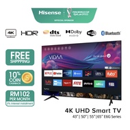 Mall Hisense 43" | 50" / 55" / 65" 4K Smart UHD TV / Television / E77 E6G