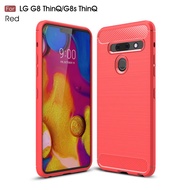Silicone Case for LG G8 ThinQ Carbon Fiber Anti Shock Cover for LG G8s ThinQ Protective Case Brushed