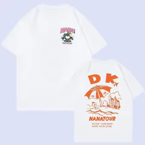 Nana Tour with Print T-Shirt Korean Variety Seventeen Show Crew Neck Tops Beach Sun Short Sleeve Tee