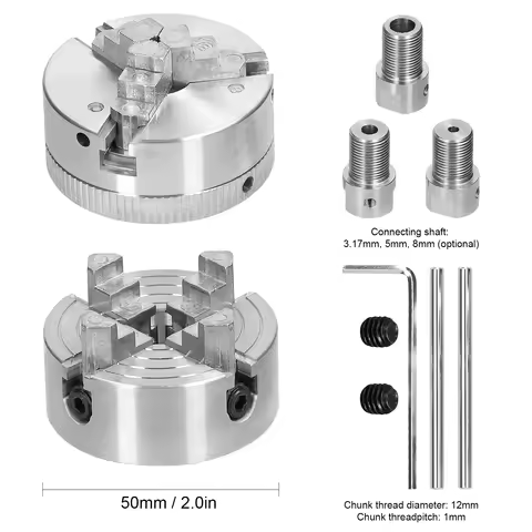 Lathe Chuck 3 Jaws/4 Jaws Manual Self-Centering Mounting Bolt for Grinding Milling Turning Machine 3