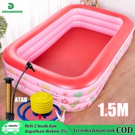 1.5-3.1M Kolam Renang Anak Jumbo 3Rings Kolam Renang Keluarga Tiup Besar Family Inflatable Swimming Pool Luar/balon renang anak/mainan kolam renang anak balon renang anak kolam karet 【1.5m+Pompa】