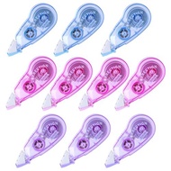 Plus Correction Tape, Pastel, 3-Color Assortment (Pink, Blue), Disposable Type, 5mm × 8m, 10-Pack, W