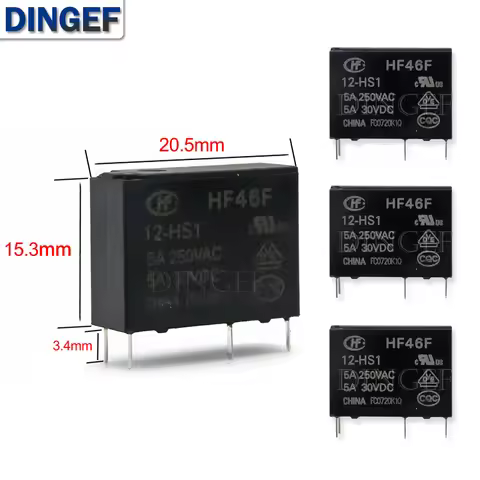 1PCS/LOT 5V 12V 24V DC 30VDC Power Relays HF46F-005-HS1 HF46F-012-HS1 HF46F-024-HS1 5-HS1 12-HS1 24-