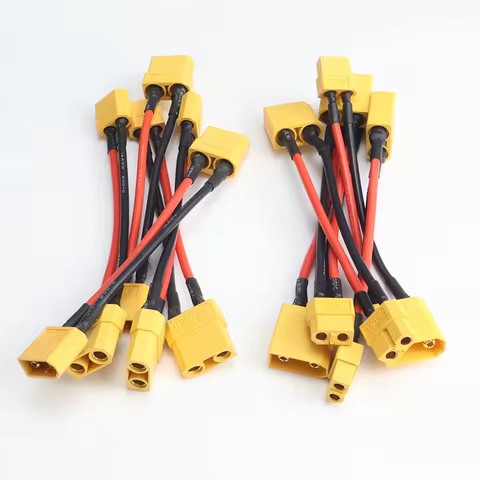 New 5Pcs 14awg 100mm XT60 To XT90 Male/Female Connector Plug Adapter Charge Cable Lead Silicone Wire