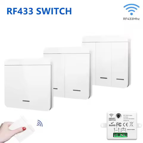 RF433Mhz Wireless Switch 1/2/3 Gang 86 Wall Panel Transmitter Safety Light Switch AC 85-265V Relay R