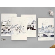 Free Shipping 1 Set of 4 Books First Product B5 White Paper Car Line Notebook Paper Shooting Noteboo