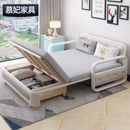 Small Apartment Retractable Single Sofa Bed Multifunctional Push-Pull Storage Sofa Apartment1.5M Foldable Sofa Bed