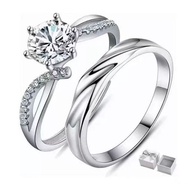 Eight Hearts Eight Arrows Simulation Diamond Ring Women Style Twisted Arm Cross One Carat Wedding Ri
