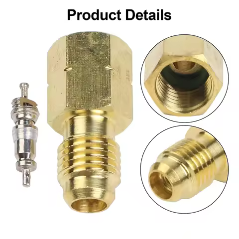 R32 Left-Handed 1/4 SAE Internal To 1/4 External Thread Adapter For R32 And R454B Canisters For HVAC