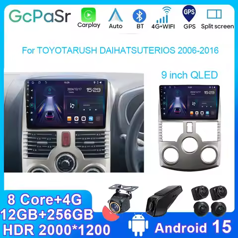 For Toyota Rush DAIHATSU TERIOS Android 15 Carplay Multimedia Car GPS Player Navigation Touch Screen