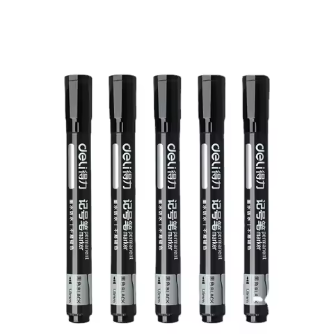 Deli SK109 High quality marker pen black 5 waterproof non-fading oily tobi thick marker red blue exp
