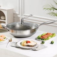 不锈钢炒锅 专供316不锈钢带钛不粘炒锅Non-stick WOK 炒菜锅