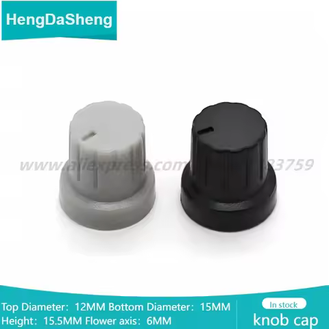 10PCS 15.2*15.5mm Plastic Code Switch Knob Potentiometer Knob Switch Cap For Flower Shaft 6mm