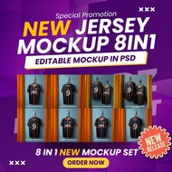 NEW TRENDING MOCKUP 8 in 1 Jersey mockup in PSD files | Tshirt Mockup | 3D sublimation Mockup