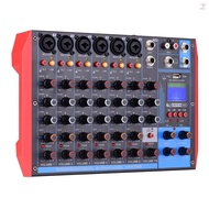 AG-8 Portable 8-Channel Mixing Console Digital Audio Mixer +48V Phantom Power Supports BT/USB/MP3 Connection for Music Recording DJ Network Live Broadcast Karaoke