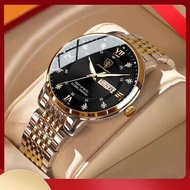 jam tangan lelaki jam tangan lelaki original 100% Jam tangan lelaki bercahaya jenama terkenal Switzerland, jam tangan kuarza tarikh bercahaya