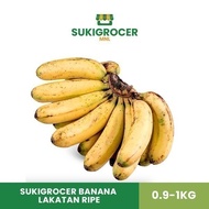 SukiGrocer Banana Lakatan Ripe 0.9-1kg [Saging] .
