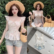 KT886 KITTI-T Size S Set (2) Pieces Shirt + Skirt Sit And Chill Out But Beauty Is Not Chill.