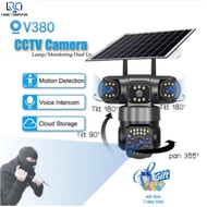 IP CAMERA 3 LENS SOLAR V380 Pro Night Vision Full Color SOLAR Panel Power Three Lens 4G SIM