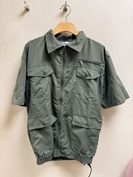 36V 軍綠色短袖風扇外套 185CM，需自備電池只得外套