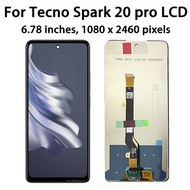 Xd 6.78 "Original LCD cho TECNO Spark 20 Pro kj6 Màn hình LCD màn hình cảm ứng số hóa bộ bảng điều k