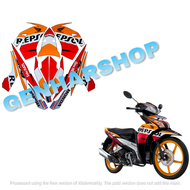 STIKER STRIPING LIS BODY MOTOR HONDA BLADE REPSOL 110 2012 ORANGE