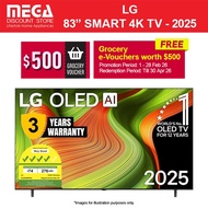 LG OLED83B5PSA 83" OLED 4K B5 SMART TV | Free Wall Mount + $500 Grocery e-Vouchers Redeem From LG