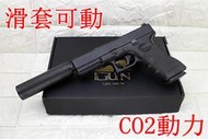 2館 iGUN G17 GLOCK 手槍 CO2槍 刺客版 ( 克拉克BB彈BB槍CO2鋼瓶小鋼瓶GBB玩具槍吃雞CS