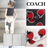 Coach Wyn Small Wallet With Strawberry Print (Women Zip Fold Coin Purse)