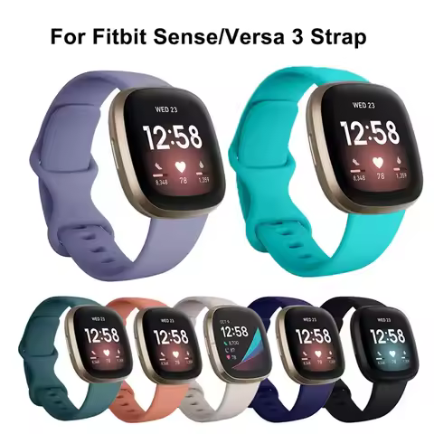 Watch Band for Fitbit Versa 3 4 Strap Sport Silicone Wristband Replacement Belt for Fitbit Sense 2 S