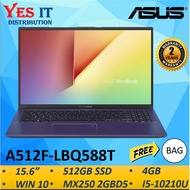 ASUS VIVOBOOK A512F-LBQ588T LAPTOP NOTEBOOK PEACOCK BLUE (I5-10210U, 4GB, 512GB SSD, 2GB MX250, 15.6