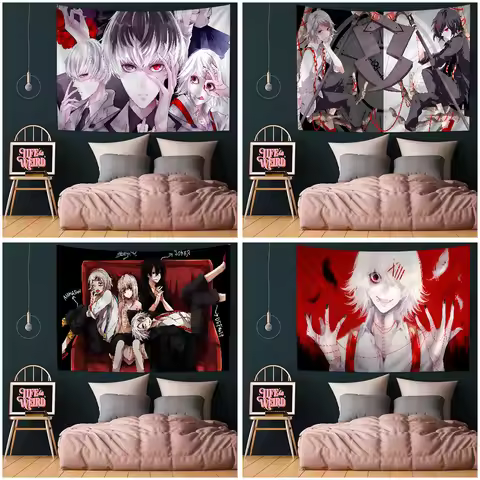 Anime JUUZOU SUZUYA Tokyo Printed Large Wall Tapestry Art Science Fiction Room Home Decor Decor Blan
