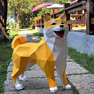 DIY手作3D紙模型 禮物 擺飾 狗狗系列 -真實大柴犬 (2色可選)