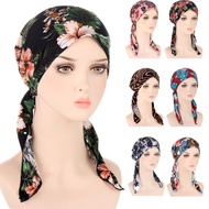 2022 baru fesyen cetak wanita Turban Hat lembut elastik bunga Lady Muslim Headdress balut kepala Scarf Hijab Caps Turbante perempuan