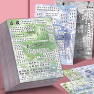 8 Pieces Creative Collage Chen Grain Lyrics Songs One-Handed Account Cut Film Stickers Simple Packag
