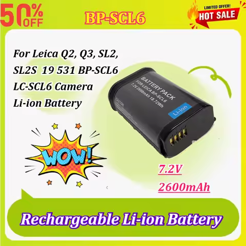 1~2Pcs BP-SCL6 7.2V 2520/2600mAh Rechargeable Camera Battery Replacement for Leica Q2 Q3 SL2 SL2S 43