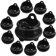TOYANDONA Mini Cauldron Kettles, 10pcs Black Plastic Miniature Cauldron Pot Dollhouse Decorations Ha