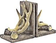 Bellaa Decorative Bookends Antler Rustic Unique Book Ends Home Office Books Shelves Stoppers Holder 