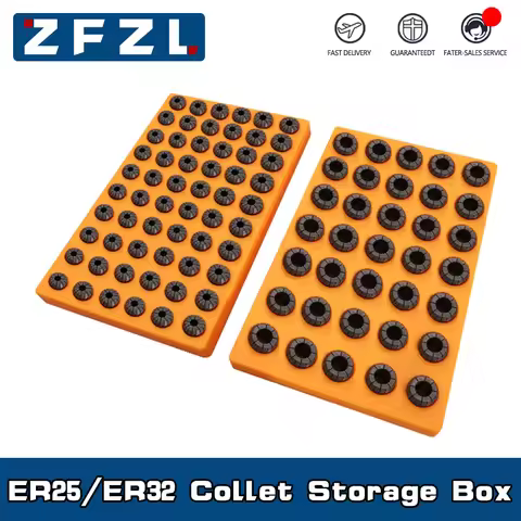 New ER collet storage box 60 hole ER25 and 35 hole ER32 collet plastic finishing rackSpecial for CNC