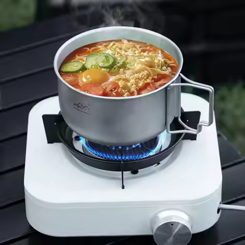 Ultralight Titanium Camping Pot Foldable Portable Picnic Camping Instant Noodle Bowl Outdoor Camping