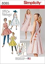 Simplicity 8085 1950's Vintage Fashion Women's Wrap Dress Sewing Patterns, Sizes 6-14